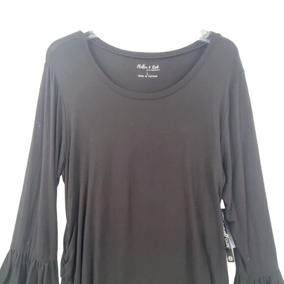 Flutter & Kick NWT Maternity Long Sleeve Dress Black Size L - Picture 3 of 9